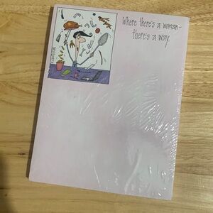 “Where there is a woman there is a way” notepad simply funny by Greg Kalajian